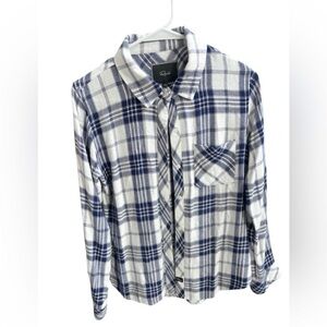 Rails Hunter Plaid Navy and Cream Button Down Shirt